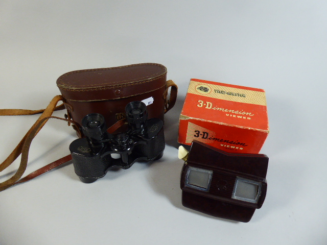 A Leather Cased Pair of Imperator 3x25 Binoculars,