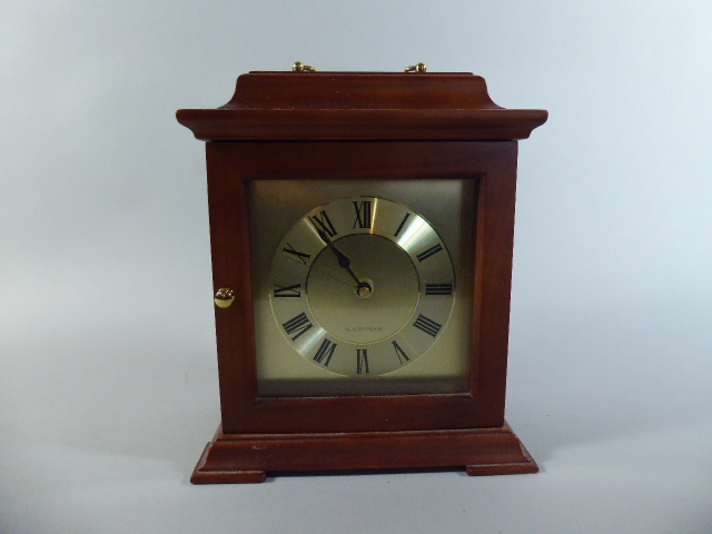 A Modern Mahogany Cased Key Box In the Form of a Bracket Clock With Brass Carrying Handle,