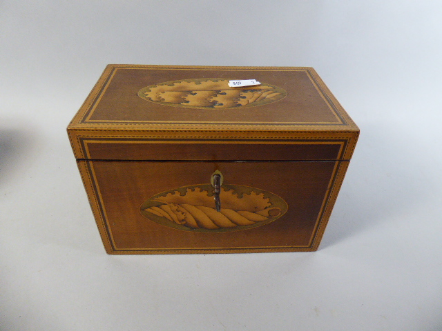 A 19th Century Shell Inlaid Mahogany Box, Formerly Tea Caddy, 18x10.