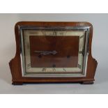 An Art Deco Walnut Westminster Chime Mantel Clock