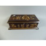 An Inlaid Oriental Box depicting Emperors Progression On Elephant with Attendants,