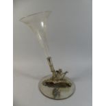 A Late Victorian Silver Plated Epergne depicting Boy on Bridge,