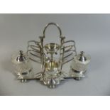 An Edwardian Silver Plated Combination Breakfast Toast, Egg and Preserve Stand, 32cm Wide.