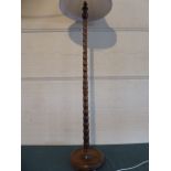 An Edwardian Oak Standard Lamp with Bobbin Support