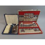 A Cased Canteen of Cutlery and Box of Fish Knives and Forks