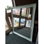 A Large Painted and Gilded Frame Wall Mirror,