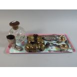 A Collection of Curios to Include Pair of Silver Plated Salts, Silver Plated Danish Comb in Cover,