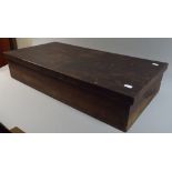 A Pine Rectangular Box with Removable Lid and Two Metal Carrying Handles,