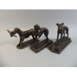 A Collection of Three Bronze Effect Cast Metal Studies of Sporting Dogs,