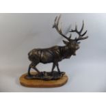 A Large Cast Metal Bronze Effect Figure of a Stag, 47cm High,