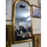 An Arched Gilt Framed Wall Mirror,