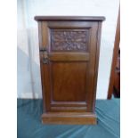 A Late Victorian Walnut Bedside Cabinet with Panel Door,