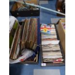 A Box of 33rpm and 45rpm Records to Include Buddy Holly, Elvis Presley, Tears for Fears,