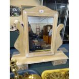 A Limed Dressing Table Mirror with Two Jewel Drawers