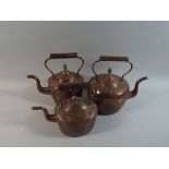 Three Late 19th Century Copper Kettles