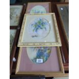 Three Framed Water Colours Still Life Flowers