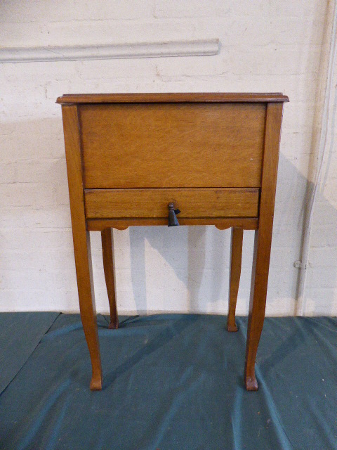 An Edwardian Lift Top Sewing Box with Fitted Interior Containing Cottons, Buttons and Accessories,