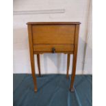 An Edwardian Lift Top Sewing Box with Fitted Interior Containing Cottons, Buttons and Accessories,