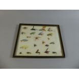 A Framed Collection of Fishing Flies,