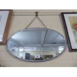 An Oval Bevel Edge Vintage Wall Mirror,