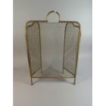 A Late 19th/Early 20th Century Brass and Wire Three Section Fire Guard,