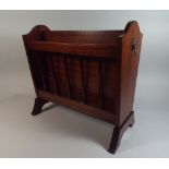 A Mahogany Magazine Rack with Lion Mask Ring Carrying Handles,