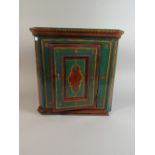 A Hand Painted Small Mahogany Wall Hanging Corner Cabinet,