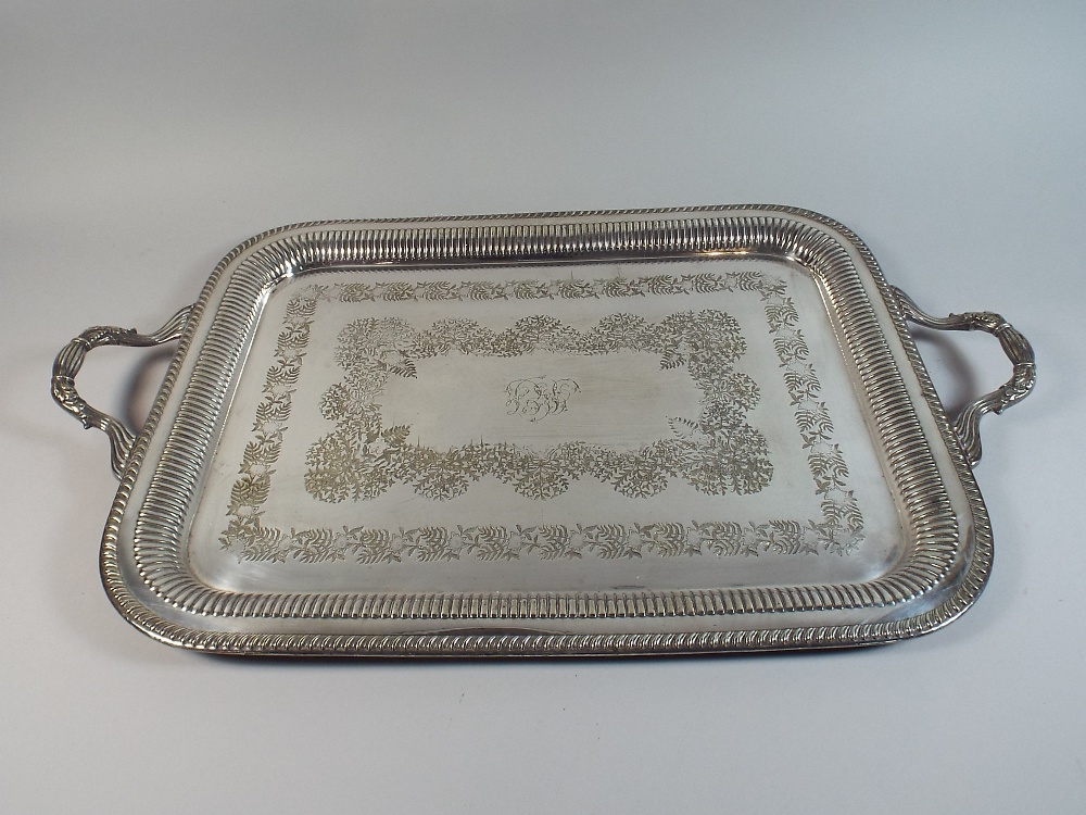 A Silver Plated Two Handled Butlers Tray by M and Co,