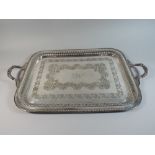 A Silver Plated Two Handled Butlers Tray by M and Co,