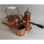 A Victorian Copper Chocolate Pot,