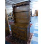 An Old Charm Oak Dresser, the Base with Two Drawers Over Linen Fold Cupboard,