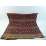 An Antique Single Woven Tribal Caucasian Camel Saddle Bag with Geometric Design.