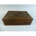 A 19th Century Chinese Box with Carved Decoration,