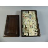 A Chinese Cased Mah Jong Set in Rectangular Wooden Box with Sliding Panelled Lid. 23x13.