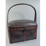 A Vintage Chinese Woven Cane and Bamboo Basket with Ring Hinged Lid and Removable Tray,