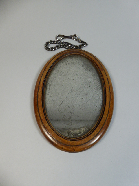 An Early 19th Century Mirror in a Birchwood Frame Inlaid with Ebony Line,