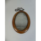 An Early 19th Century Mirror in a Birchwood Frame Inlaid with Ebony Line,