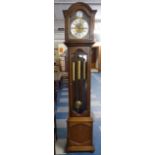 A Modern Three Weight Long Case Clock by Hermle