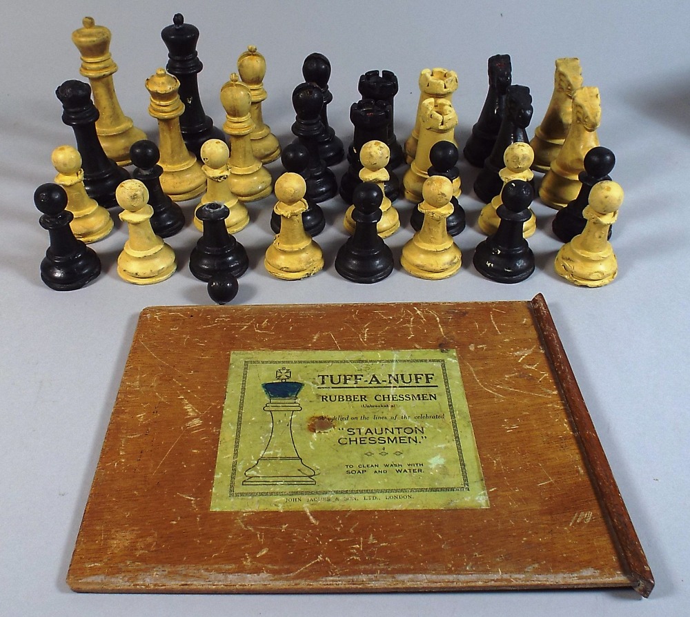 An Unusual Boxed Set of 1930s Chess Pieces.