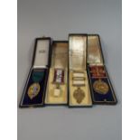 A Collection of Four Masonic Jewels in Original Cases by Jehangir B.