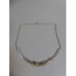 A Good Silver and Gold Wire Necklace, Sheffield 1995, Markers Mark S.J.