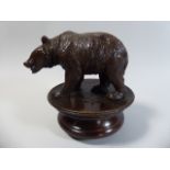 A Late 19th Century Black Forest Carved Linden Wood Bear,