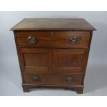 A 19th Century Rosewood Side Cabinet with Two Long Drawers Either Side Panelled Doors to Central