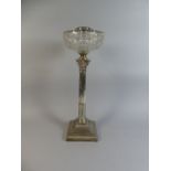 A Silver Plated Oil Lamp,