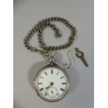 A Silver Cased Open Face Pocket Watch. London 1884. The Movement Signed Adam Burdess. Coventry.