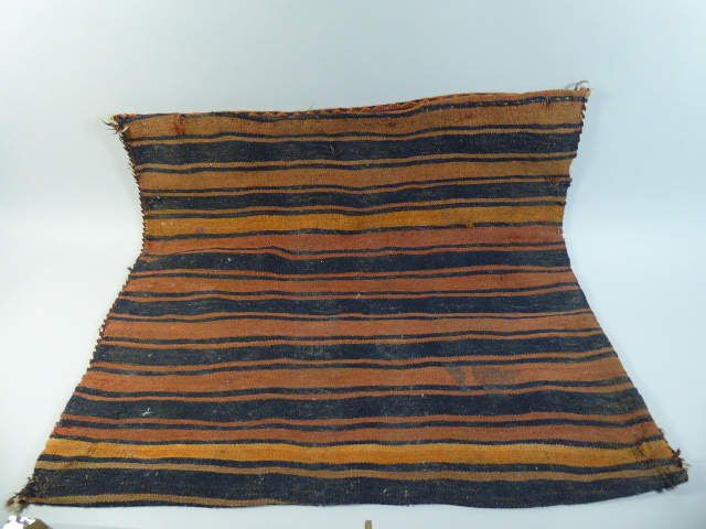 An Antique Single Woven Tribal Caucasian Camel Saddle Bag with Geometric Design. - Image 3 of 3