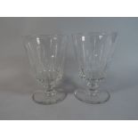 A Pair of Hand Blown 19th Century Glass Rummers with Single Knop Stems,