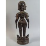 A 19th Century South Indian Carved Hardwood Female Putali Figure.