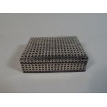 A White Metal and Black Enamel Bidri Ware Box Decorated in Repeated Geometric Pattern to All Sides.