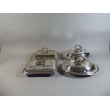 A Collection of Silver Plate comprising Four Lidded Serving Dishes.